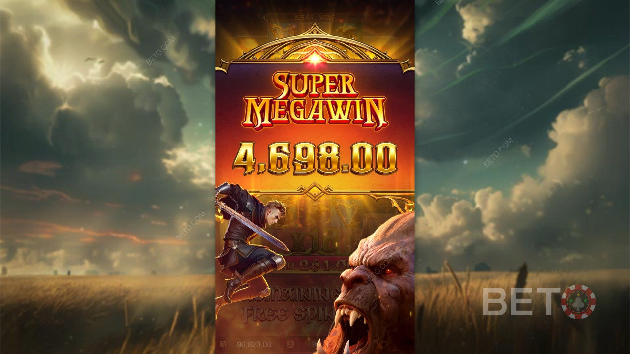 Vinn 10 000 ganger innsatsen din i spilleautomaten Jack the Giant Hunter på nett!