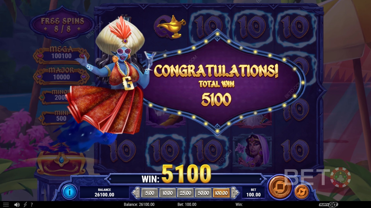 Bonusfunksjoner forklart i 1001 Mystery Genie Fortunes av Play