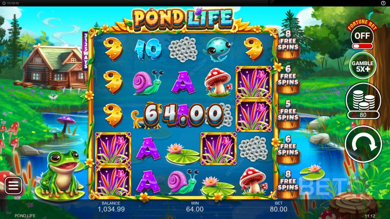 Vinn 5000 ganger innsatsen din i Pond Life Online Slot!