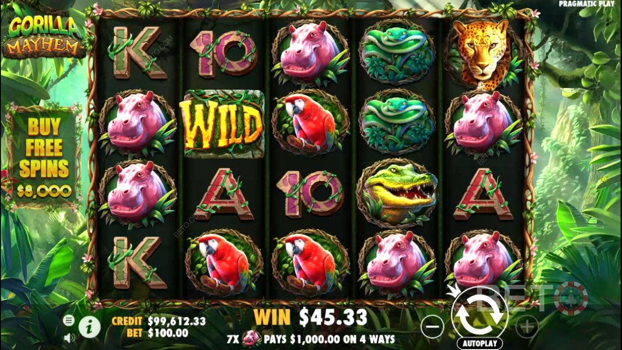 Nyt 1,024 måter å vinne på i Gorilla Mayhem-spilleautomaten