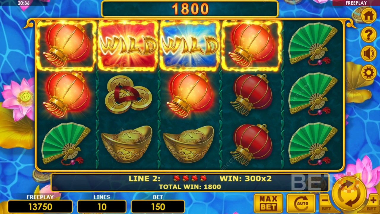 Vinn 1000 ganger innsatsen din i Golden Fish spilleautomat på nett!
