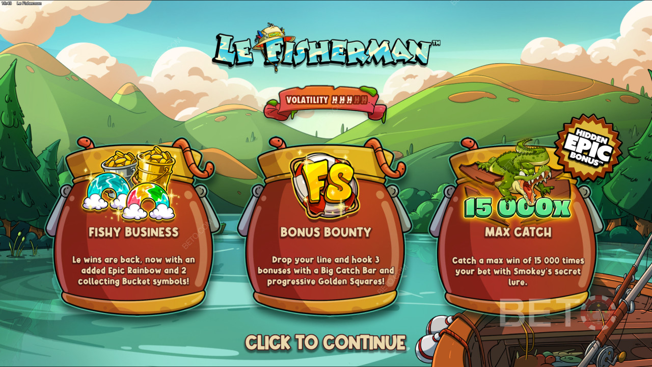 Vinn 15 000 ganger innsatsen din i Le Fisherman online spilleautomat!