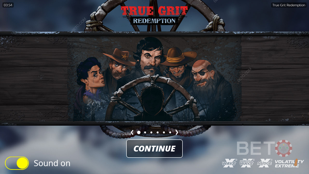 Nyt en mørk fortelling med kraftfulle funksjoner i spilleautomaten True Grit Redemption.