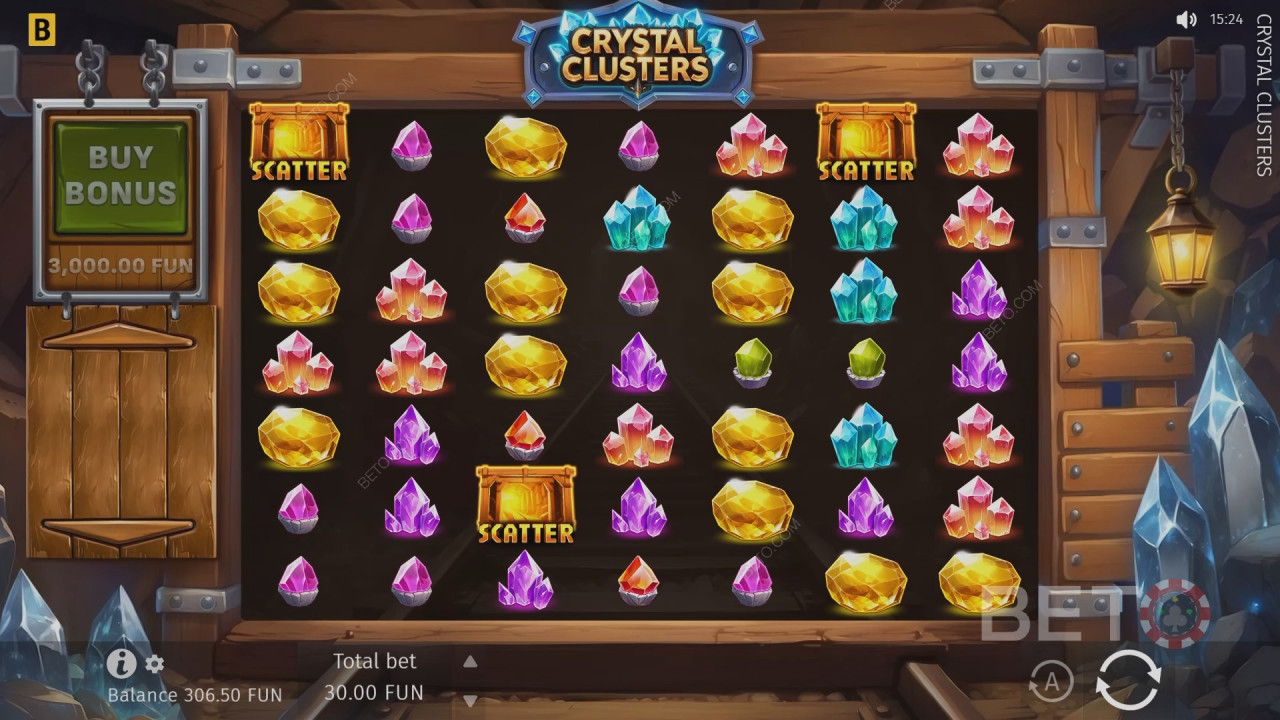 Anmeldelse av «Crystal Clusters» av BETO Slots