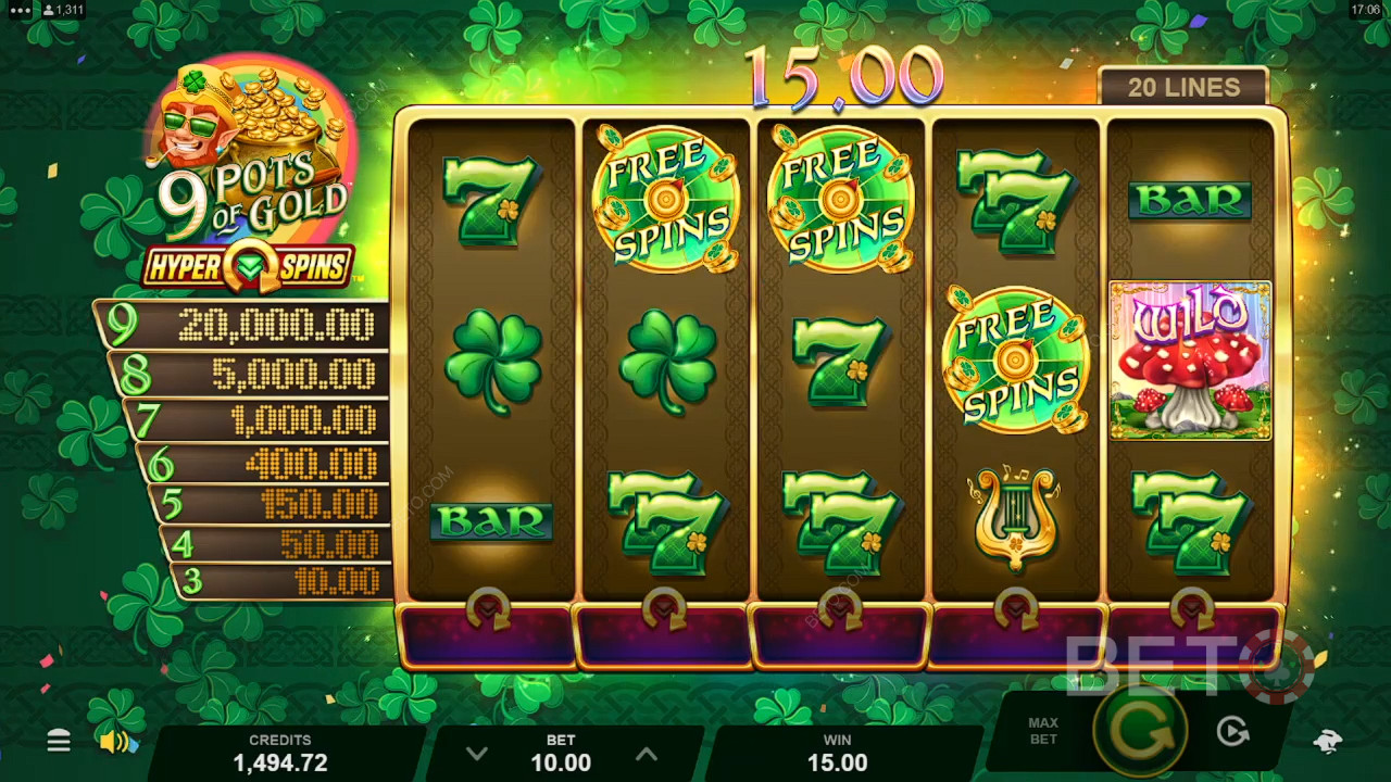 9 Pots of Gold HyperSpins Anmeldelse av BETO Slots