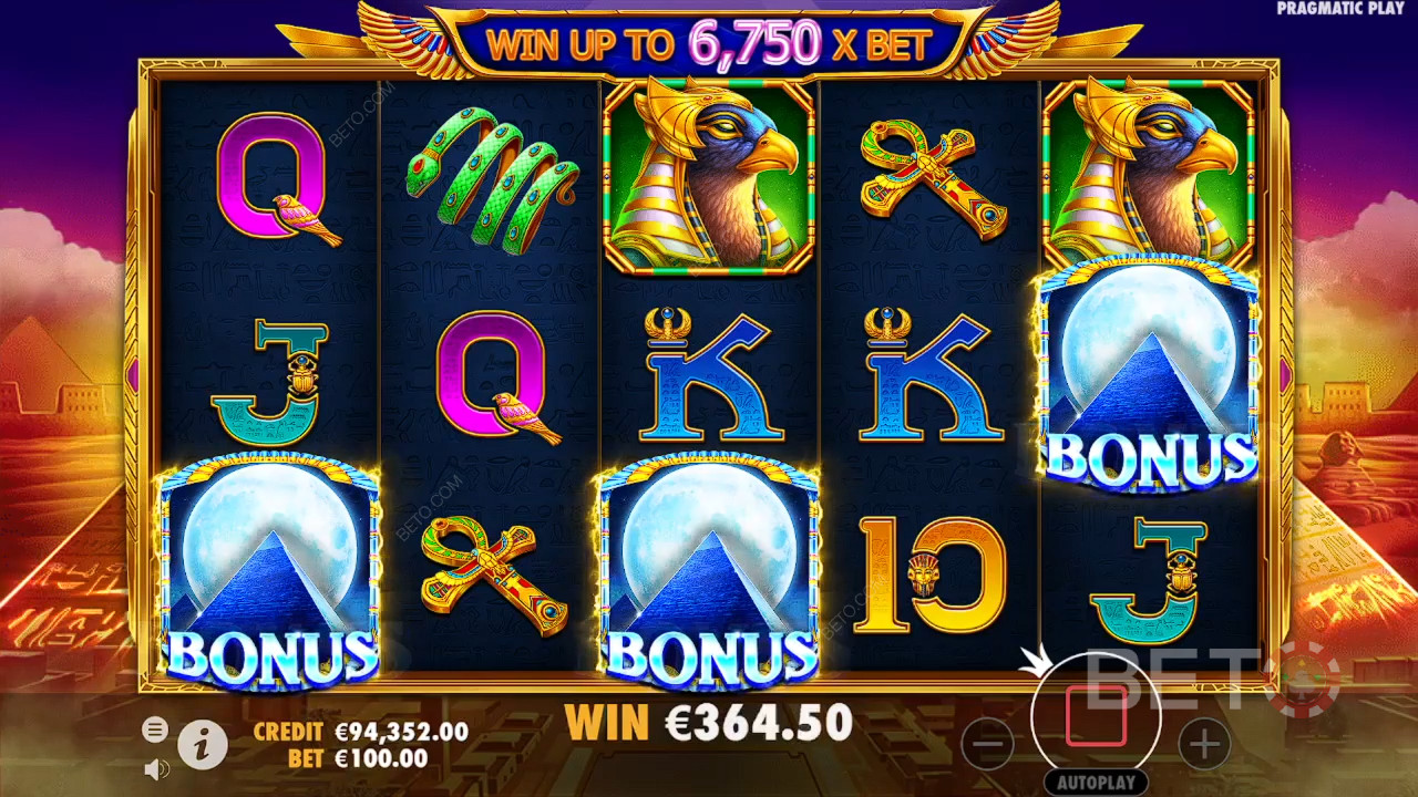 Vinn 6 750 ganger innsatsen din i Fortune of Giza Video Slot!