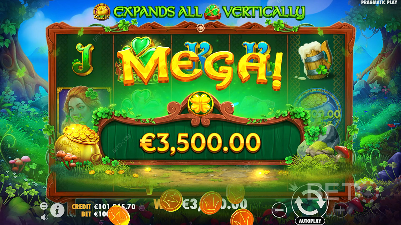 Vinn 5000 ganger innsatsen din i spilleautomaten Clover Gold!