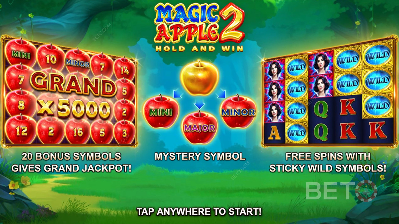 Bonusfunksjoner forklart i Magic Apple 2 av Booongo