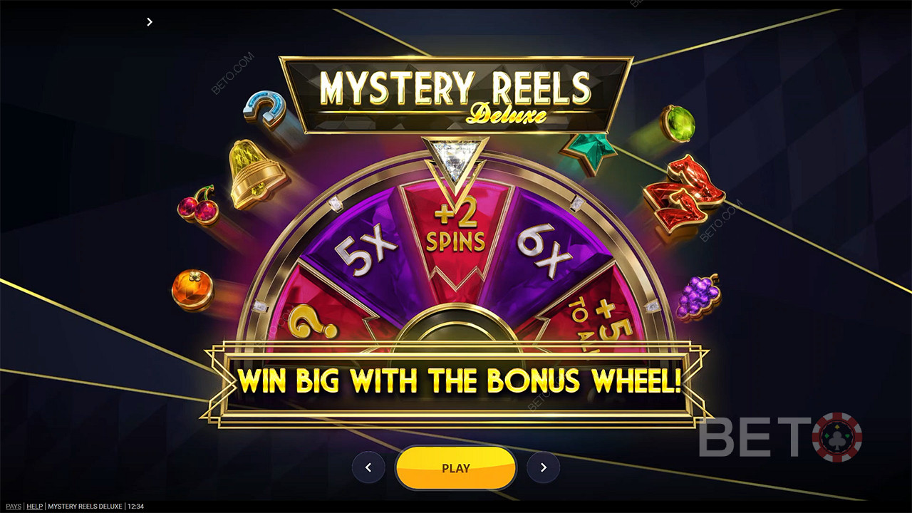 Spinn bonushjulet og vinn store gevinster i spilleautomaten Mystery Reels Deluxe.