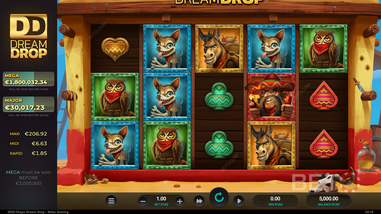 Wild Chapo Dream Drop Anmeldelse av BETO Slots