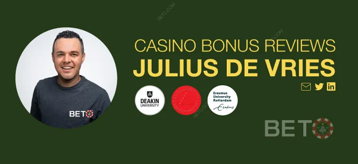 Anmelder av casinobonuser og vilkår Julius de Vries.