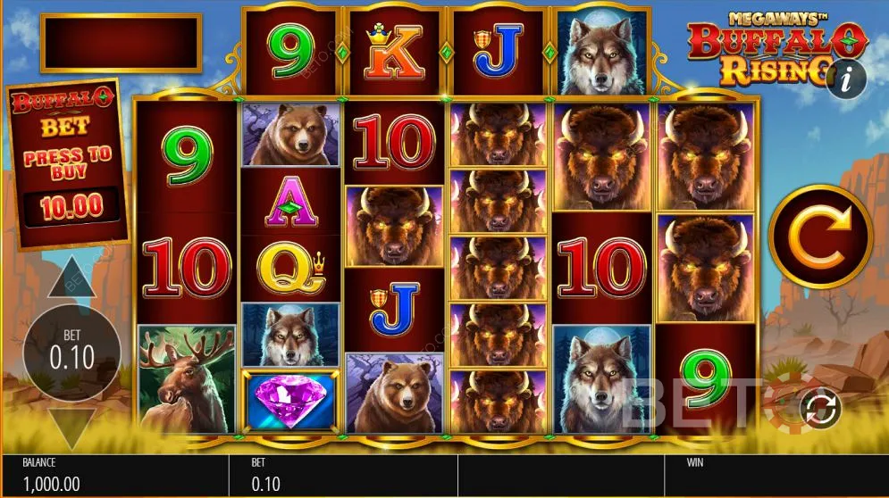 Eksempel på spillet i denne vakre spilleautomaten