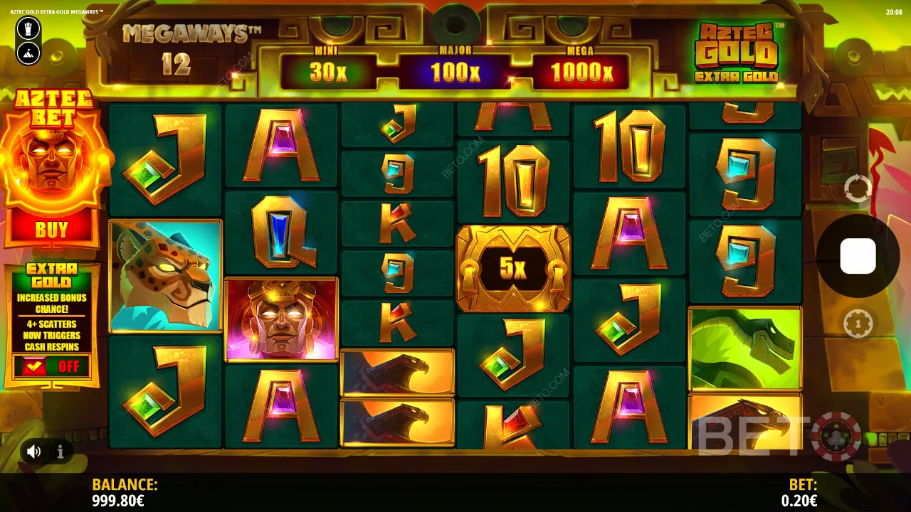 Spill av Aztec Gold Extra Gold Megaways online spilleautomat