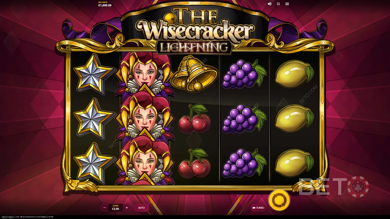 The Wisecracker Lightning eksempelspill viser høyt vinnerpotensial